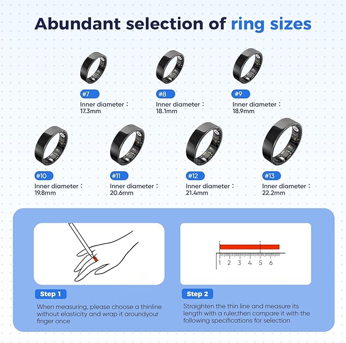 Smart Ring for Women & Men Fitness Tracker with Heart Rate, Blood Pressure,Blood Oxygen,Step Counting, Sleep Monitoring,IP68 Waterproof for iPhone and Android, No Subscription Fee (Rose Gold, 12)