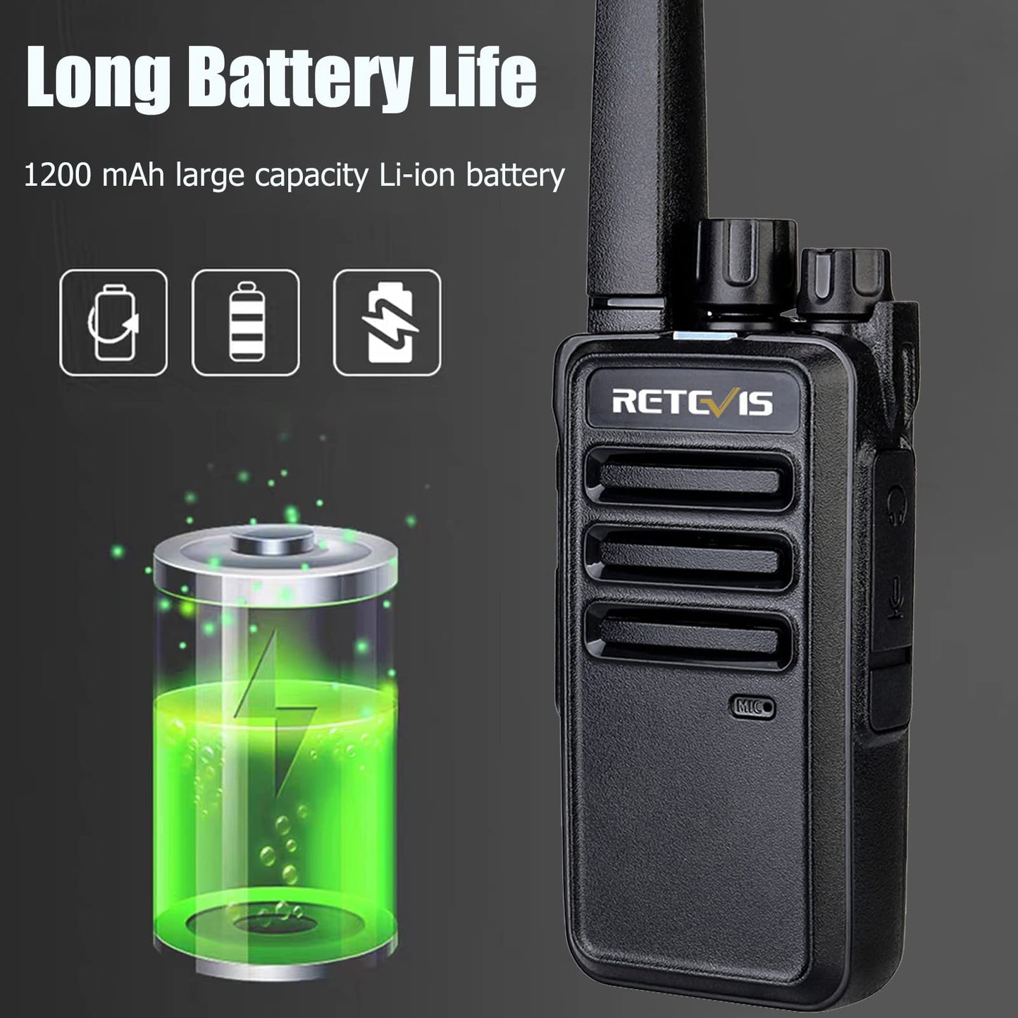 Retevis RT68 2 Way Radio, Long Range Walkie Talkies for Adults (10 Pack) with 10 Multi Way Charger, Easier Securer Charging, 1200mAh, Compact Handheld Two Way Radios Rechargeable for Industry