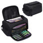 XQXA Large Capacity Pencil Case Organizer Multifunctional Travel Pen Bag Black