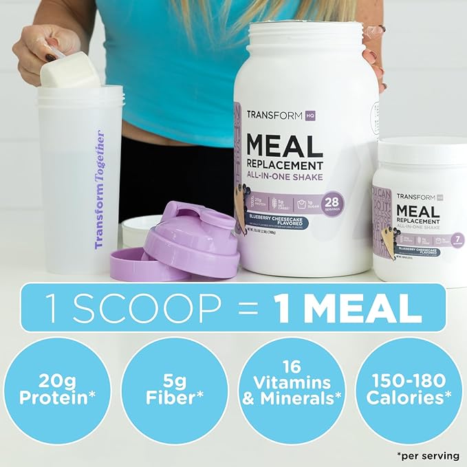 TransformHQ Meal Replacement Shake Powder 28 Servings (Cookies & Cream) - Non-GMO