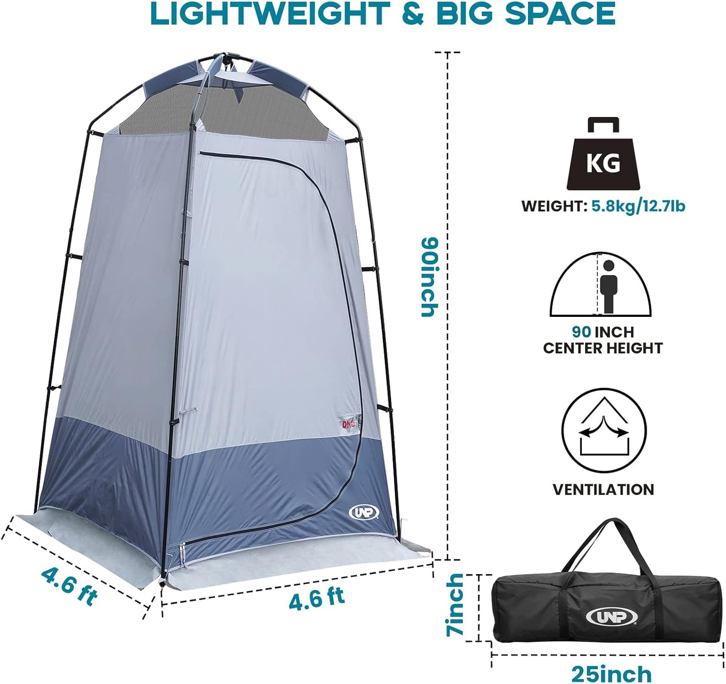 UNP Camping Shower Tent and 2 Person Camping Tent for Hiking Outdoor Fishing Portable