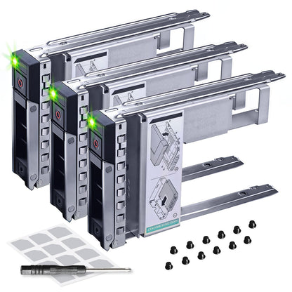 DRIVECADDY 3-Pack 3.5" Hard Drive Caddy 2.5" to 3.5" Adapter Dell Servers