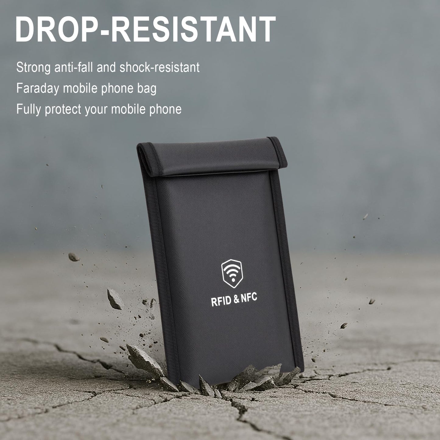 Military Grade Faraday Bags for Phones [5G/Bluetooth/WiFi/GPS] Signal Blocker, Fireproof Waterproof Anti-Scratch | Detachable Wrist Strap, RFID Blocking Anti-Tracking Pouch