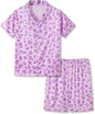 Girls Satin Pajama Set - Silky Button Down PJ with Shorts Size 6-16
