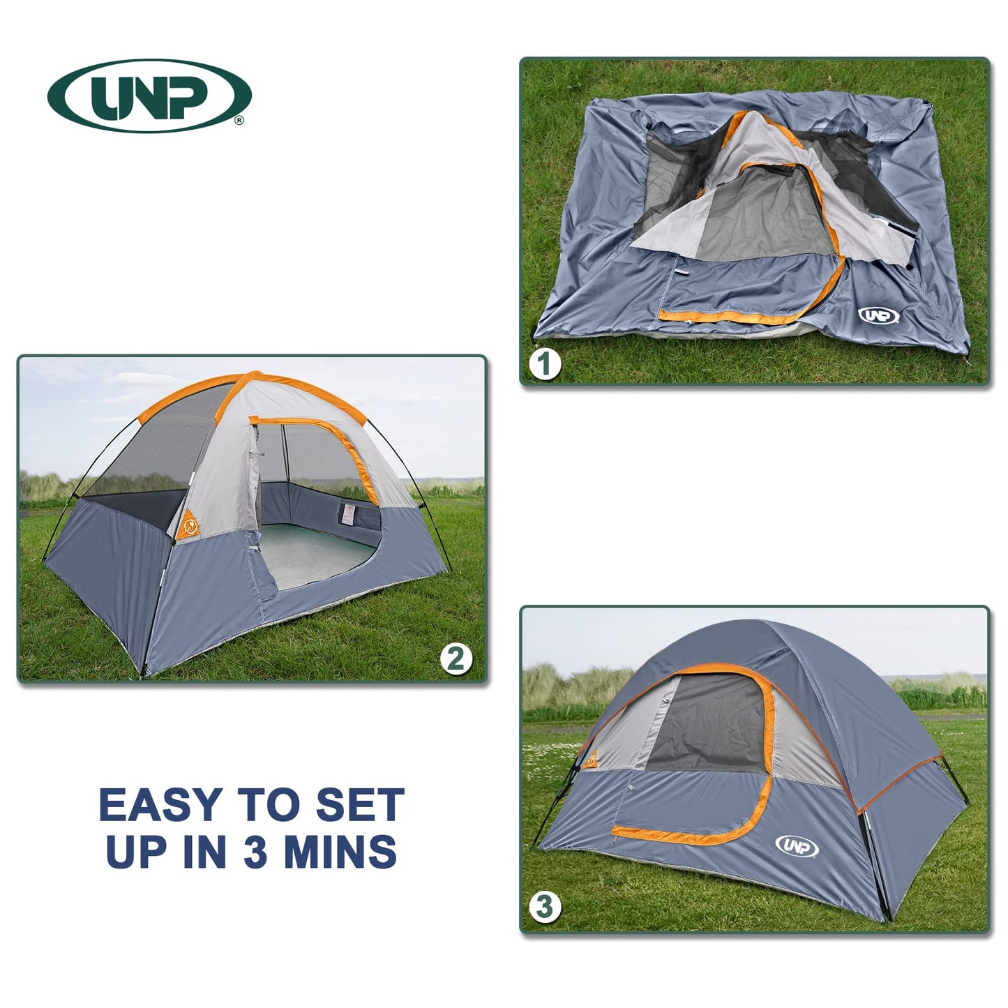 Camping Tent 2 Person, Waterproof Windproof Tent with Rainfly Easy Set up-Portable Dome Tents for Camping…