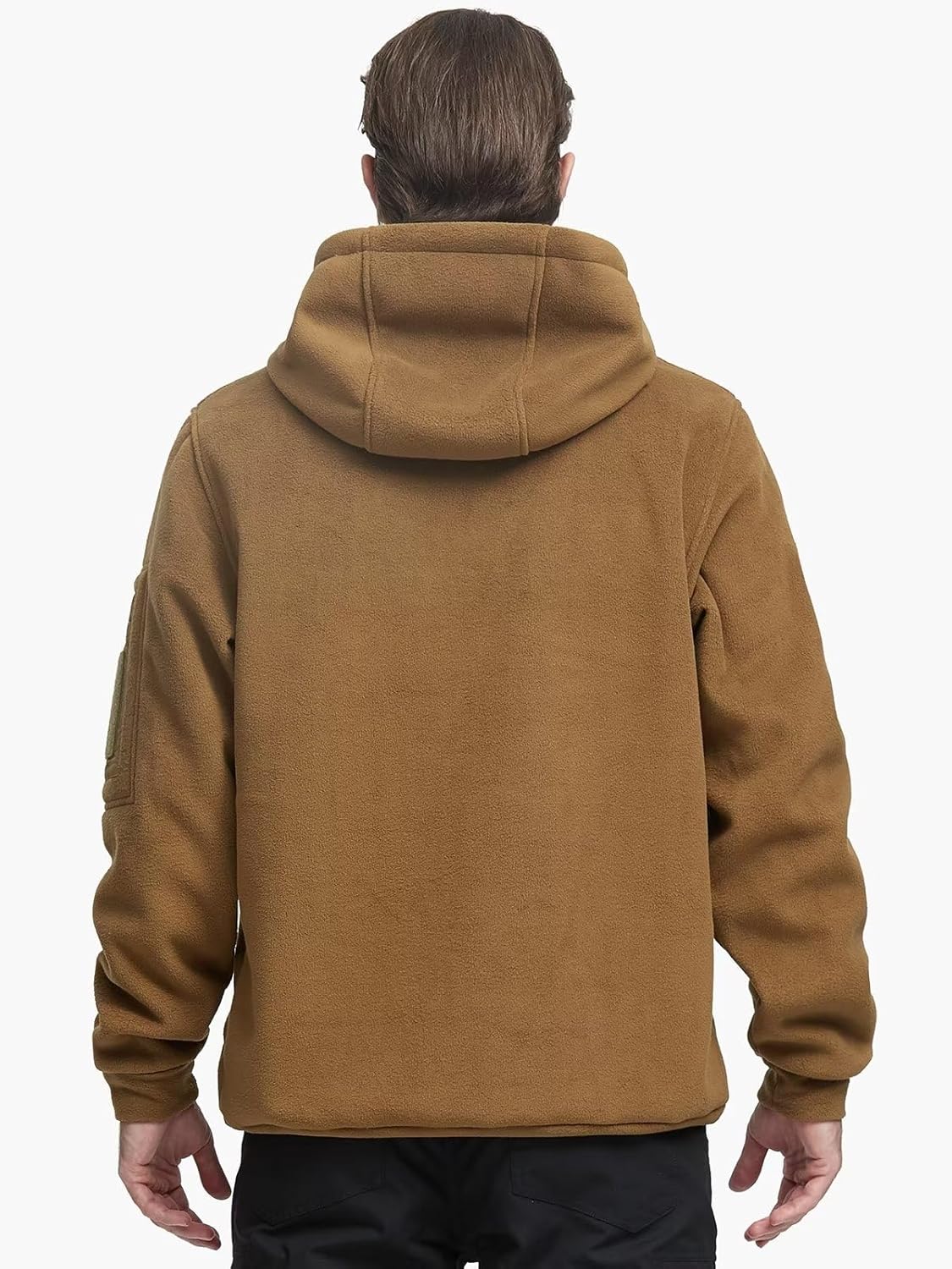FREE SOLDIER Men's Tactical Winter Fleece Pullover Hoodie Warm Long Fleece lined Hooded Sweatshirt