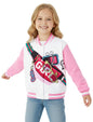 PATPAT Girls Varsity Baseball Jacket Pink Lightweight Bomber Coat Size 9-10