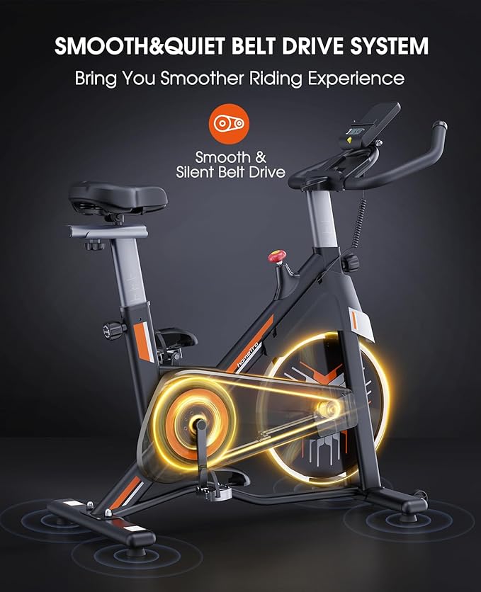 Stationary Exercise Bikes for Home, Magnetic Resistance,330 LBS Maximum Capacity, Quiet and Stable Indoor Cycle Bikes, Adjustable Digital Monitor & Phone Bracket & Comfortable Seat for Home