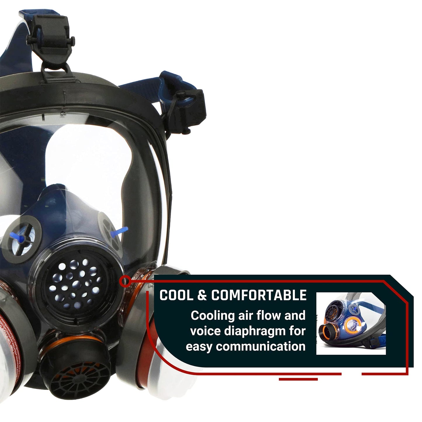 Parcil Distribution Gas Mask Survival Nuclear and Chemical Full Face Respirator - Organic Vapor & Particulate - CE Tested