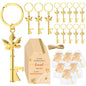 Yiyiring 24 Sets Thanksgiving Party Maple Leaf Keychain Bottle Opener Gold