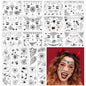 FANOST 22 Halloween Spider Face Temporary Tattoos Kids Adults Cosplay Stickers