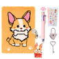 Girls Heart Diary with Lock and Keys - Cute Plush Secret Journal Notebook Gift Ages 6-8