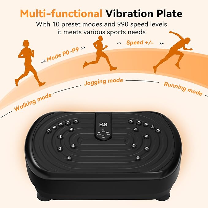 UCIN Vibration Plate Exercise Machine, Vibration Plate for Lymphatic Drainage, 330 Lbs Capacity Vibrating Plate for Weight Loss Home Fitness with Resistance Bands/Pilates Ball