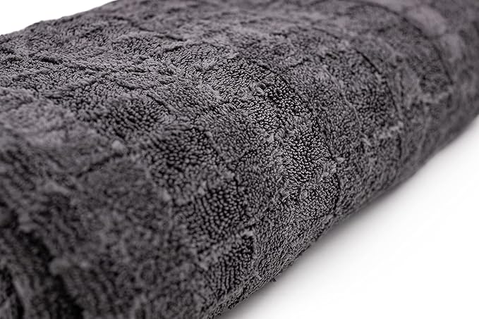 The Rag Company Gauntlet Car Drying Towel - 70/30 Korean Microfiber, Dries Faster Without Scratching, 900gsm, 30x36 inches, Ice Grey/Grey, Pack of 1