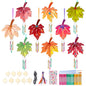 SRIZIAN 9 Pack Maple Leaf Wind Chimes Kit DIY Wood Crafts Kids Autumn Party