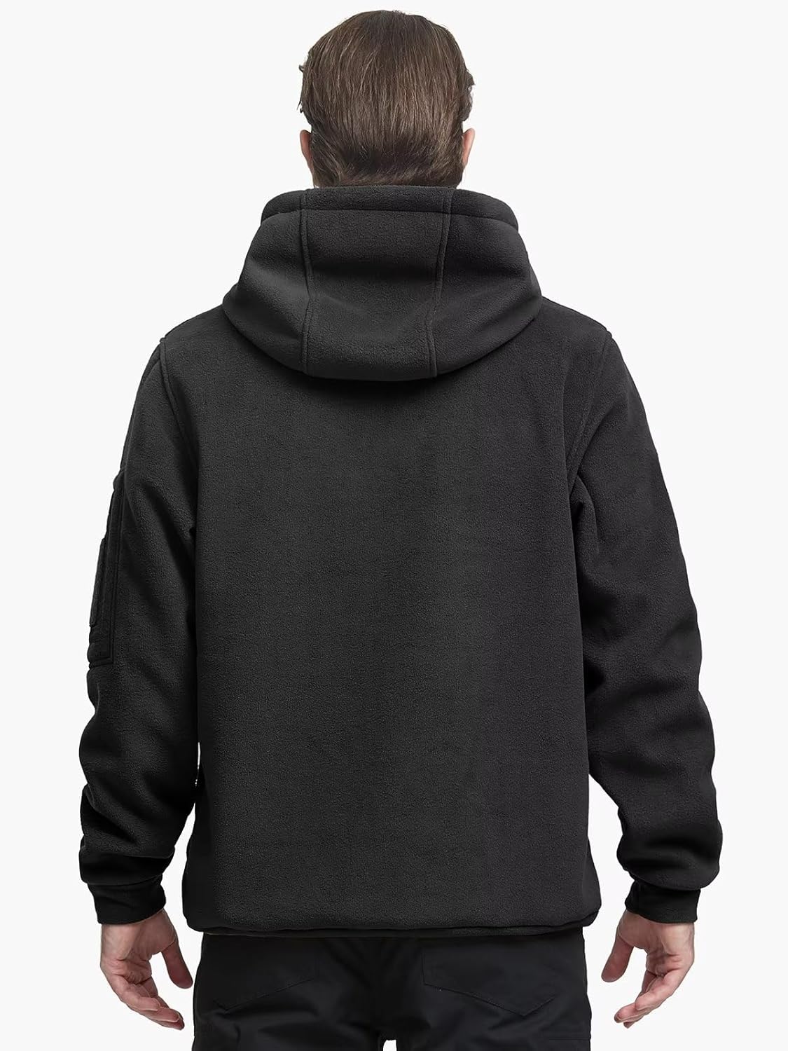 FREE SOLDIER Men's Tactical Winter Fleece Pullover Hoodie Warm Long Fleece lined Hooded Sweatshirt