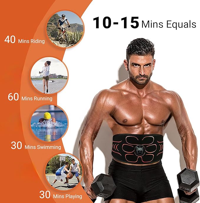 Ab Stimulator Muscle Toner, Abs Stimulator Machine Workout Equipment for Men Women Abdomen Home Office Exercise