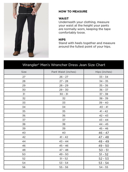 Wrangler Men's Wrancher Dress Jean Black Size 48W x 32L