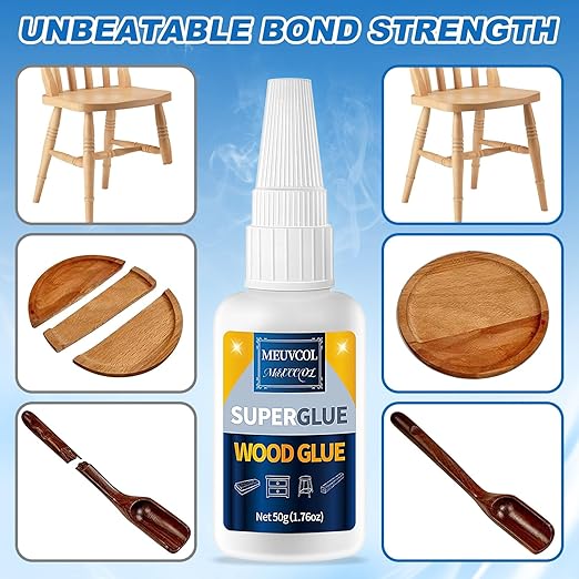 Extra-Strong Wood Glue 100g | Fast-Drying Clear Adhesive for Furniture, Garden & DIY Crafts