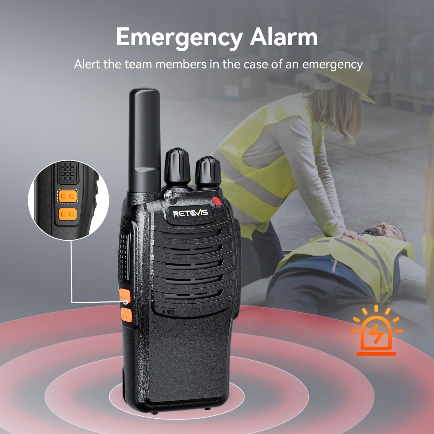 Retevis H-777 2 Way Radios, Walkie Talkies for Adults, Rechargeable Long Range Two Way Radio, Shock Resistant, Short Antenna for Business Education(10 Pack)