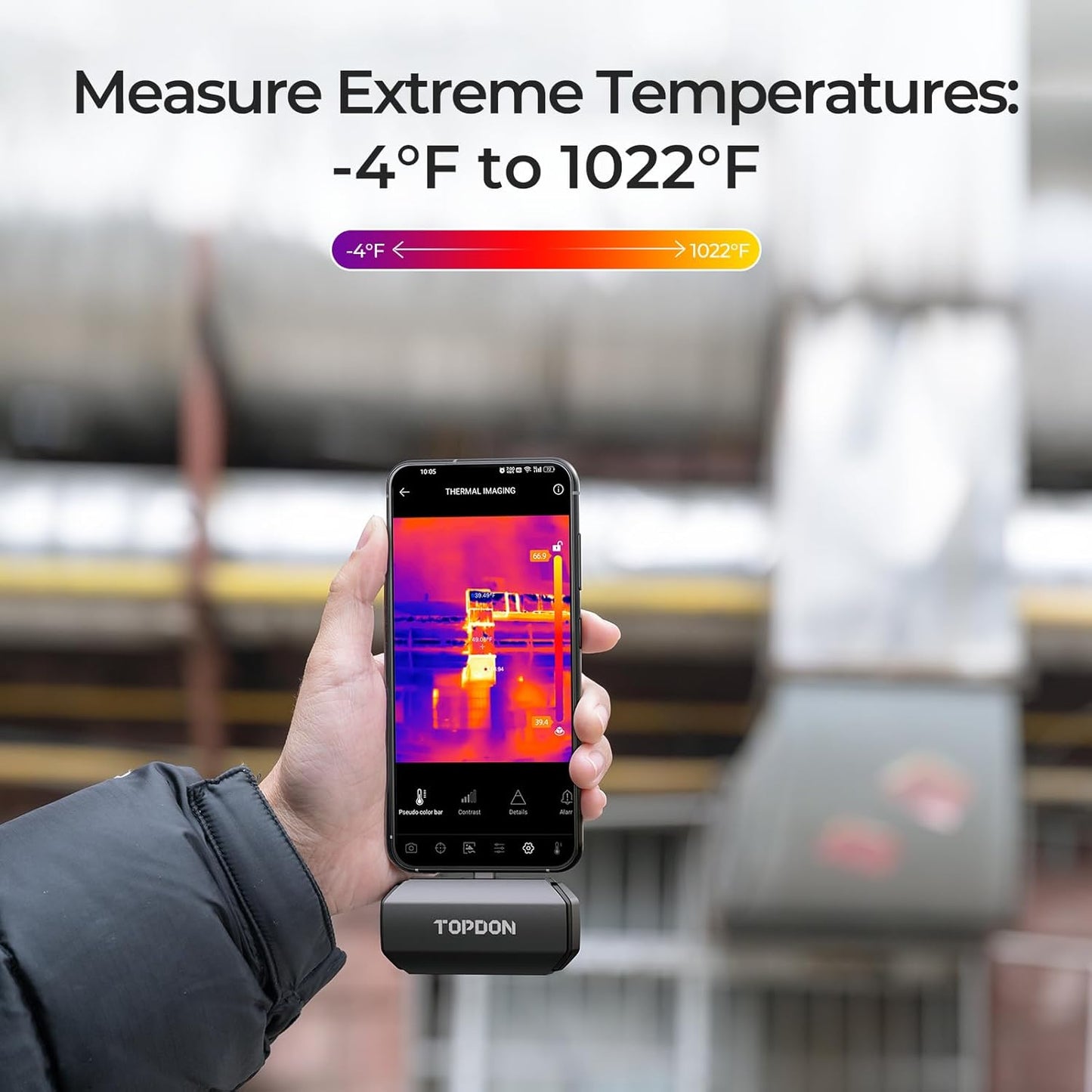 TOPDON TC001 Thermal Camera for Android, Super IR 512x384 High Resolution, Thermal Imaging Camera, Thermal Imager - Optimized Temperature Accuracy, Works for Smartphones and Tablets & PC(not for iOS)