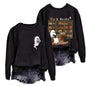 sidupili Halloween Sweatshirt Ghost Reading Books Pullover P4 Size M