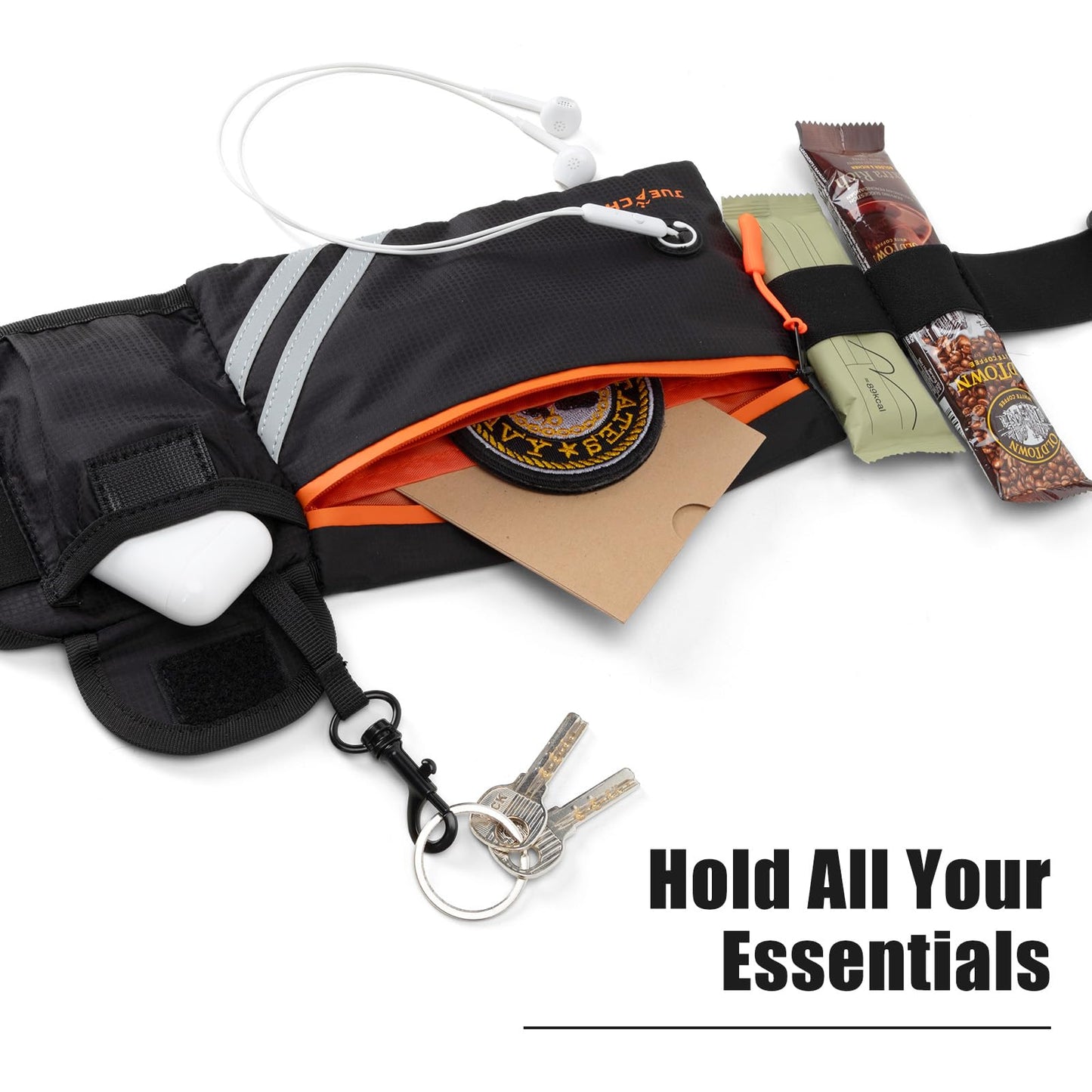 Running Belt with Water Bottle Holder: Detachable Bottle Pouch - Slim Running Belt - Large Capacity No Bounce for Walking(Bottles NOT Included)