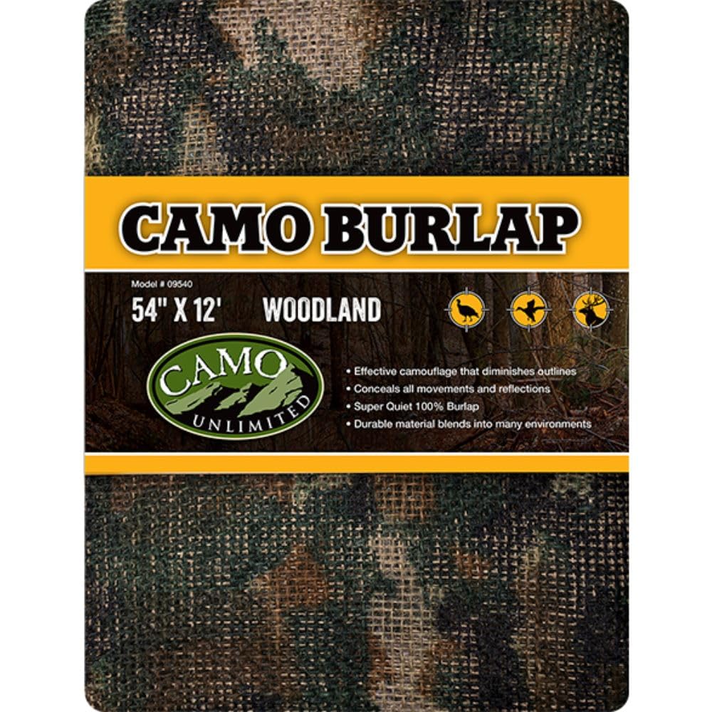 CamoSystems Heavy Duty Burlap Camouflage Hunting Net, 4.5 x 12 FT