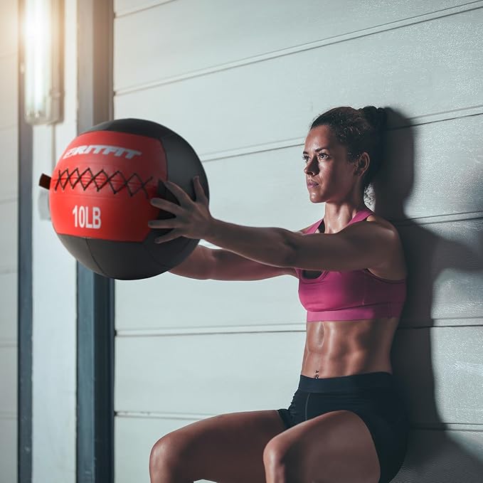 RitFit Medicine Ball / weight ball / Soft Medicine Ball / Wall Medicine Ball / Soft Wall Ball / Wall Ball set/ Medicine Balls for Exercise and Conditioning Workouts, Fitness Gym Equipment for Core Training and Cross Training (5/10/15/20/25/30 lbs)