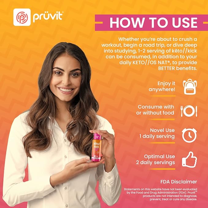 Pruvit Keto Kick Strawberry Kiwi Exogenous Ketones - 6 Packs 90 ml
