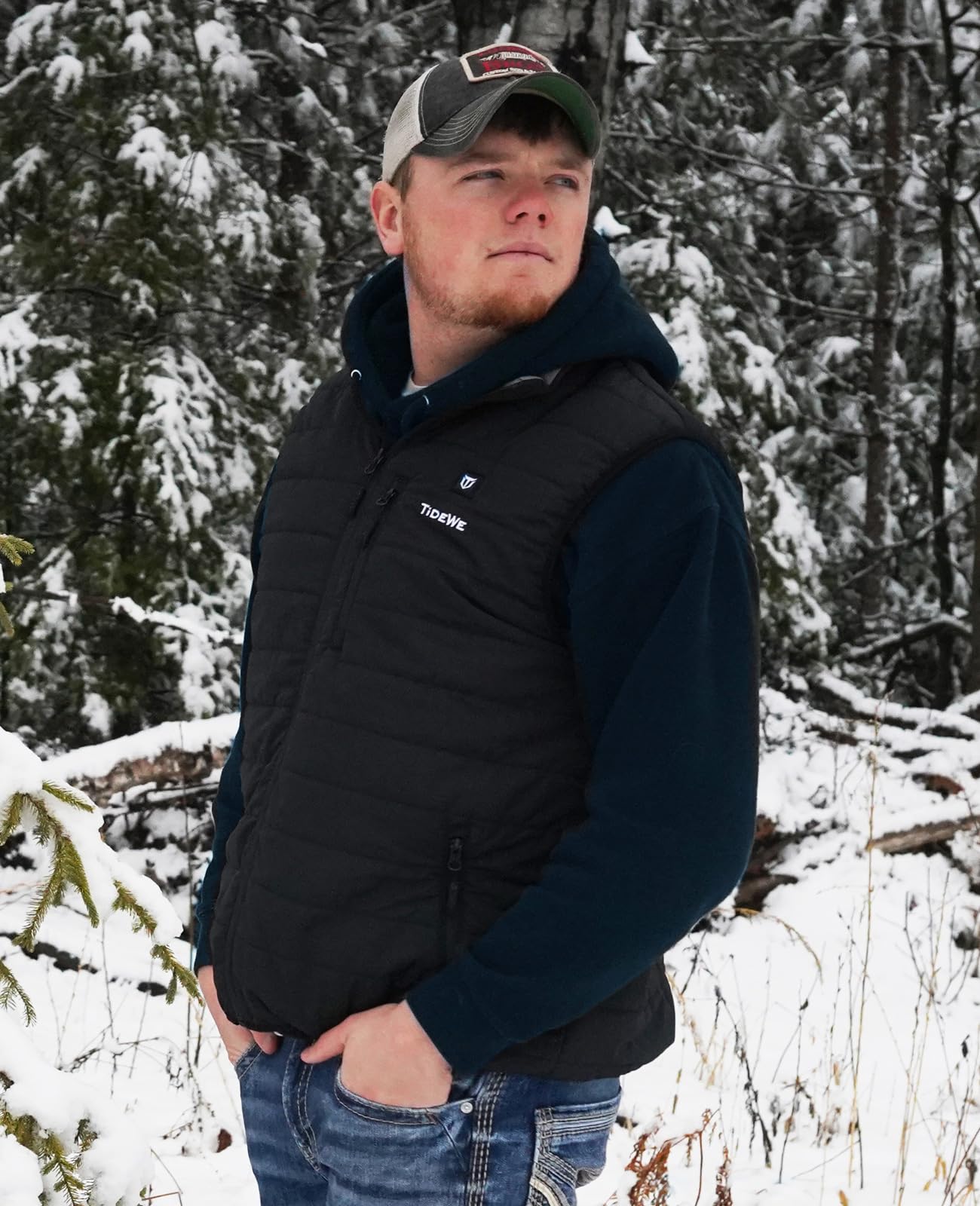 TIDEWE Men’s Heated Vest with Battery Pack, Lightweight Vest for Hunting/Hiking