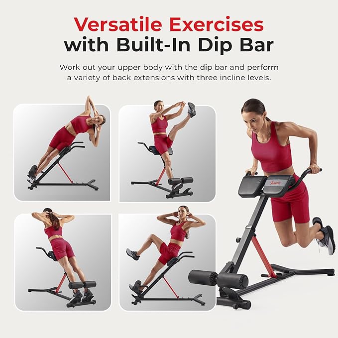 Adjustable Sunny Health and Fitness Roman Chair home workout equipment