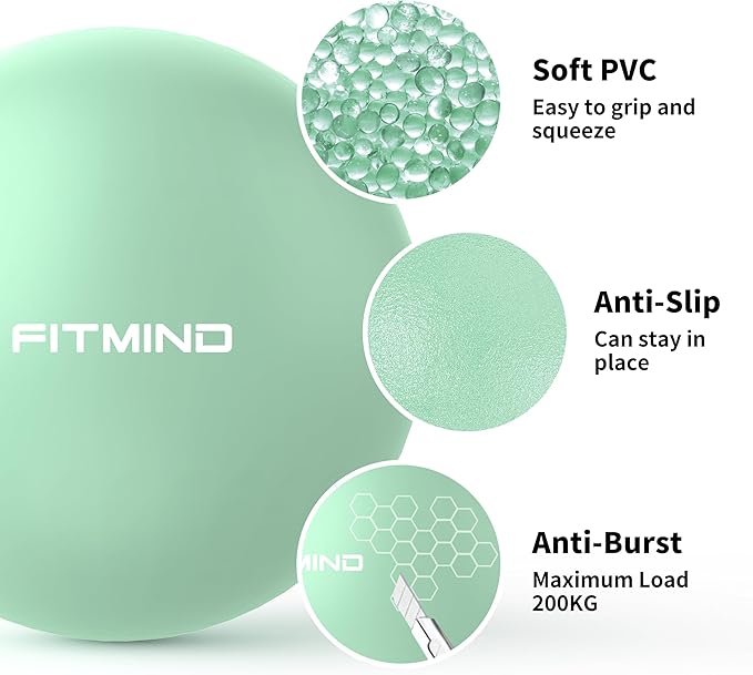 Pilates Ball - 10 Inch Core Ball for Yoga, Stability, Fitness, Ab & Core Workout, Physical Therapy