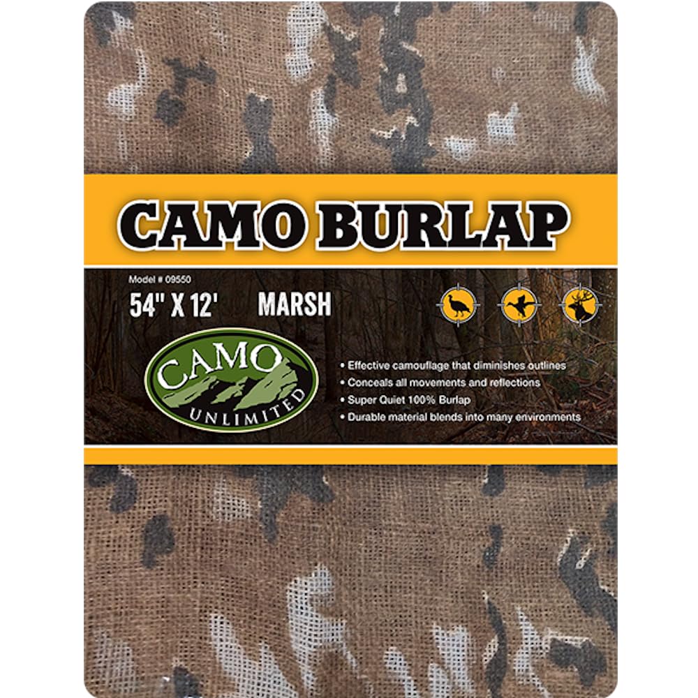 CamoSystems Heavy Duty Burlap Camouflage Hunting Net, 4.5 x 12 FT