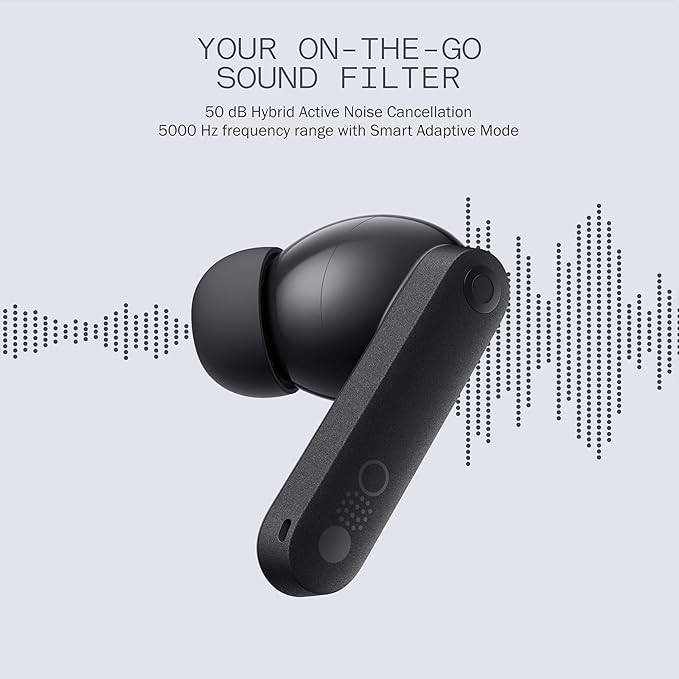 CMF Buds Pro 2 Wireless Earbuds, Hi-Res Audio with LDAC, 50 dB Hybrid Noise Cancelling Earbuds, Ultra Bass Technology, Bluetooth 5.3, 43H Play Time with Charging Case, 6 HD Mics Headphones, Blue