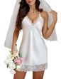 Satin Lace Chemise Nightgown - Sexy Lingerie Sleepwear for Women S-4XL