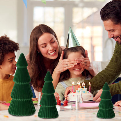 KEASKELL 3pc Dark Green Velvet Christmas Tree Decorations Set