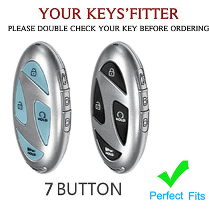 TAPAYICA Hyundai Key Fob Cover 7Buttons Black-Gold for Ioniq 6 Grandeur GN7 KONA