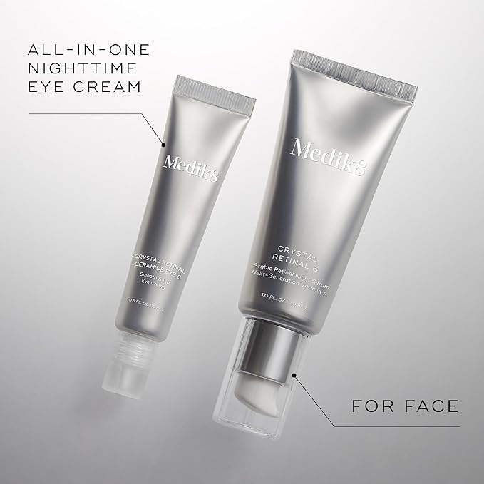 Medik8 Crystal Retinal Ceramide Eye 6 - Gentle Vitamin A Eye Cream - Reduces Appearance of Wrinkles - Perfect for Sensitive Skin - 0.5 oz