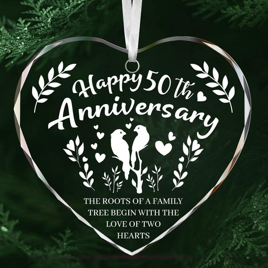 Vorruil Baby 50. Hochzeitstag Geschenk Herz Glasbaum Dekoration