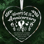 Vorruil Baby First 50th Anniversary Gift Heart Glass Tree Decoration