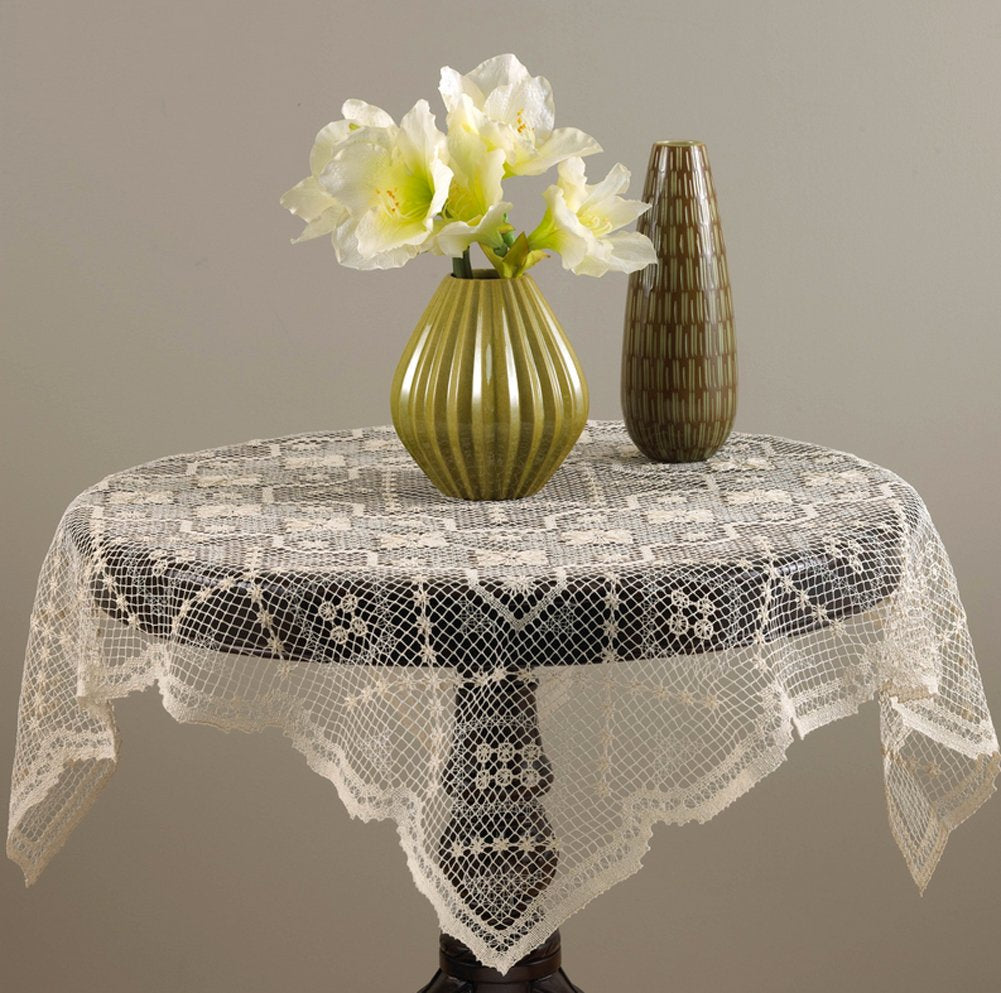 Fennco Styles Handmade All-Over Tuscany Lace Tablecloth