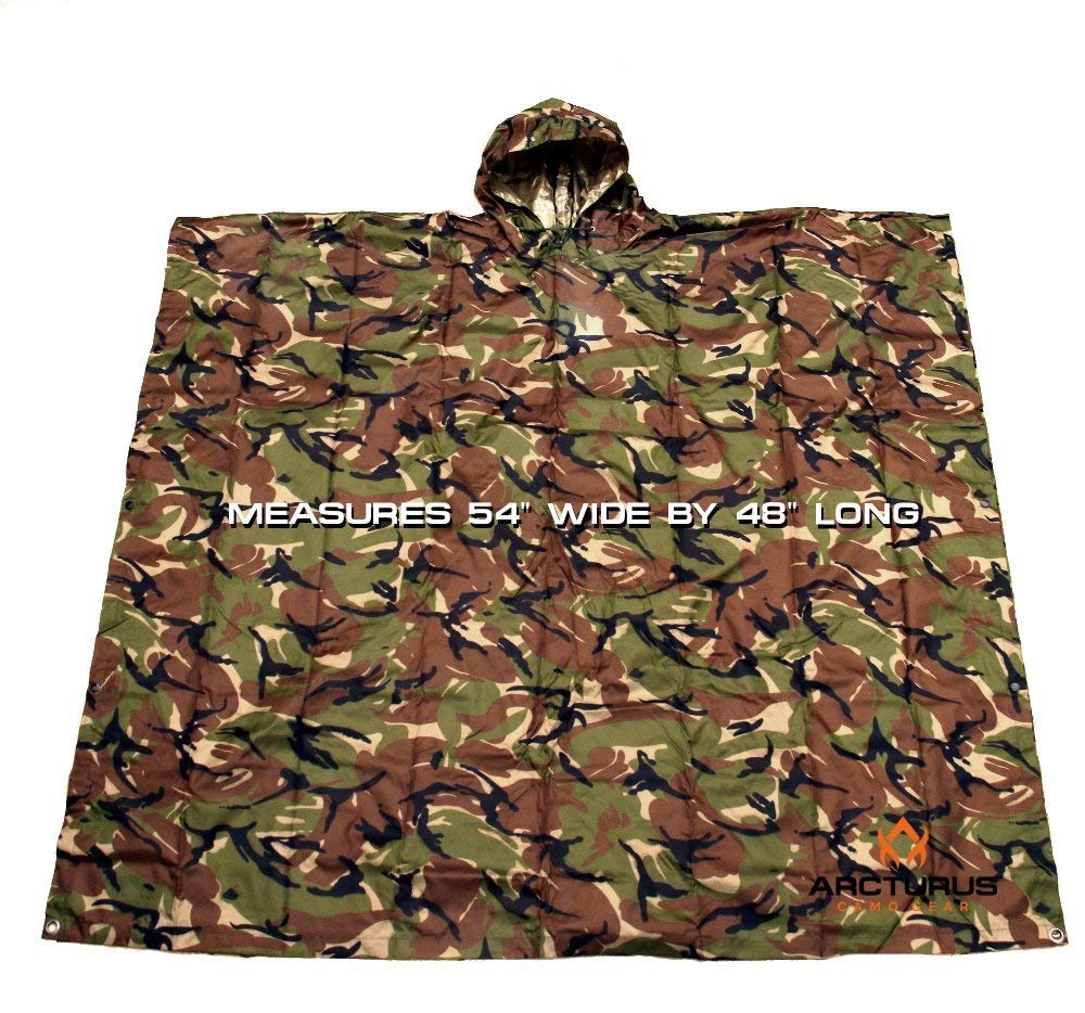 Arcturus Rain Ponchos | Adjustable Hood | Waterproof Ripstop Nylon | Great for Hunting, Fishing & Camping