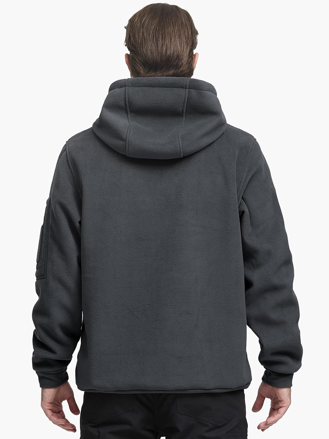 FREE SOLDIER Men's Tactical Winter Fleece Pullover Hoodie Warm Long Fleece lined Hooded Sweatshirt
