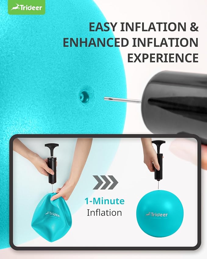 Trideer Pilates Ball - 7-8 inch with Pump, Small Core Ball for Yoga, Barre, Physical Therapy