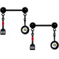 14G 9/16 Black Spatula Pan Kitchen Cooking Dangle Nipple Ring Set