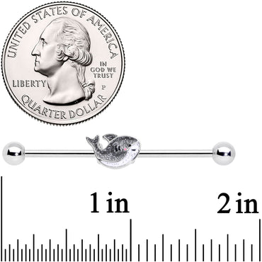 14G Sweet Smiling Whale Industrial Barbell 38mm