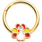 16G 3/8 Gold Tone Turkey Time Thanksgiving Hinged Segment Ring