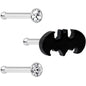 20G 1/4 Clear Gem Licensed DC Comics Batman Nose Bone Set of 3