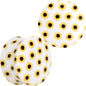 White Acrylic Scores of Sunflowers Double Flare Plug Set